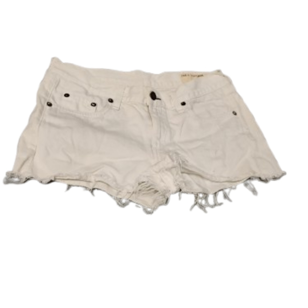 Rag & Bone Womens Distressed White Denim Shorts Sz 25